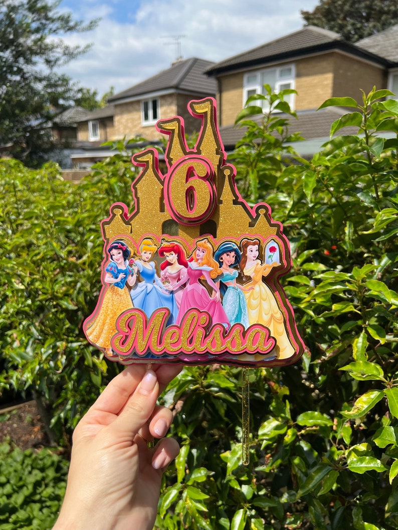 Disney Princess Cake Topper 3D, Party Decoration, Girls Birthday Party ...