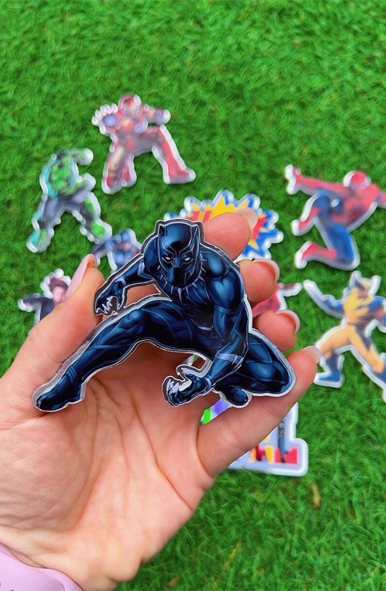 Adornos para tarta de cumpleaños de superhéroes de Marvel, decoraciones para fiesta de los Vengadores imagen 7