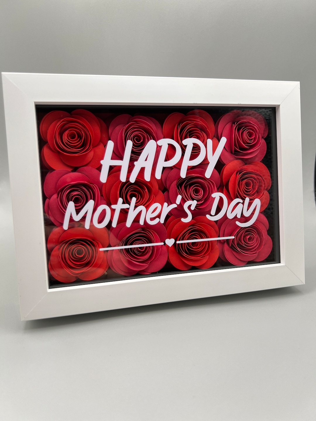 Mother's Day Flower Box, Paper Rose Shadow Box, Customized Gift for ...