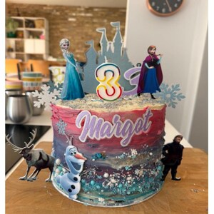 3D-bevroren caketopper, Elsa-fanfeestdecoratie, verjaardagsfeestje meisjes, uniek middelpunt afbeelding 16