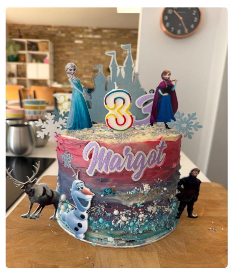 3D-bevroren caketopper, Elsa-fanfeestdecoratie, verjaardagsfeestje meisjes, uniek middelpunt afbeelding 16
