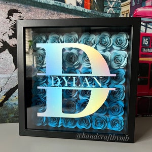 3D Paper Flowers Shadow Box Name Gift Flower Box Handmade - Etsy