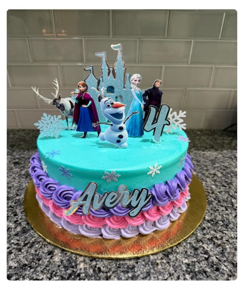 3D-bevroren caketopper, Elsa-fanfeestdecoratie, verjaardagsfeestje meisjes, uniek middelpunt afbeelding 7