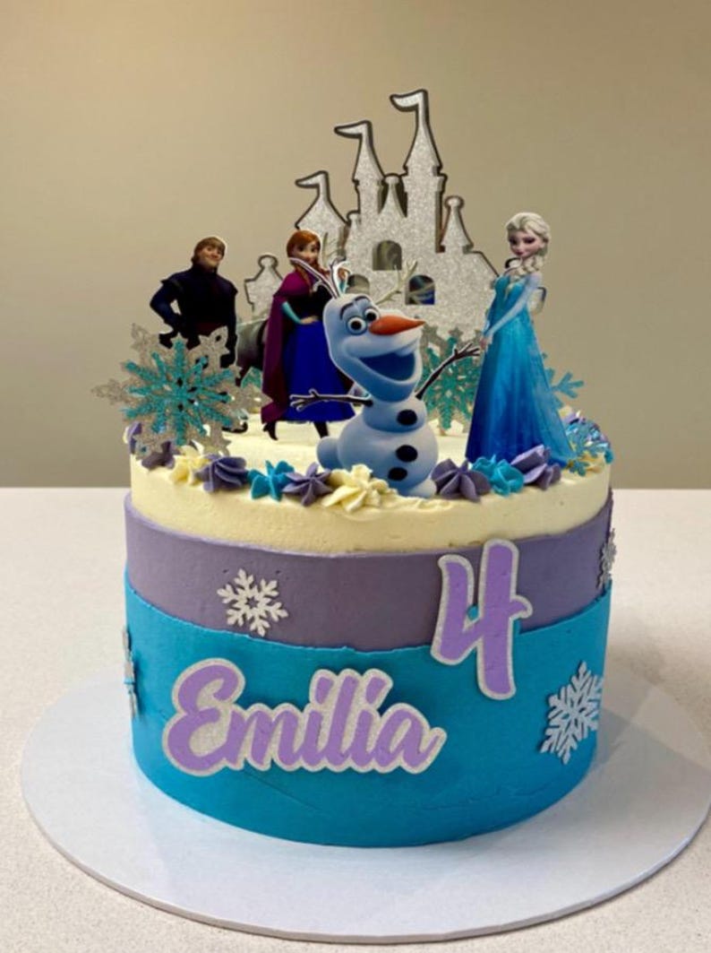 3D-bevroren caketopper, Elsa-fanfeestdecoratie, verjaardagsfeestje meisjes, uniek middelpunt afbeelding 14