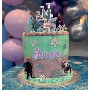3D-bevroren caketopper, Elsa-fanfeestdecoratie, verjaardagsfeestje meisjes, uniek middelpunt afbeelding 17