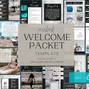 Beach Getaway Rental Welcome Book, Beach Airbnb Welcome Book Template, Airbnb Welcome Coastal, Beach VRBO Welcome Book, Canva Template