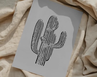 Cactus Digital Poster | Boho Wall Art | Desert & Minimalist Vibes