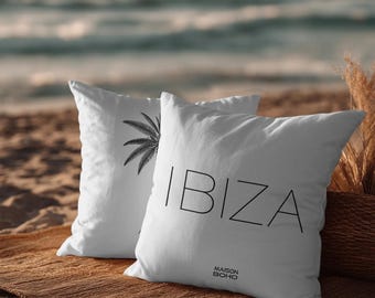 Ibiza Outdoor Pillow | Black White Cushion | Boho Patio Decor | UV & Water Resistant | Maison Boho