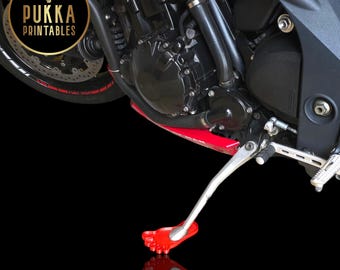 Base para caballete lateral de motocicleta STL/almohadilla para pata de cabra imprimible en 3D