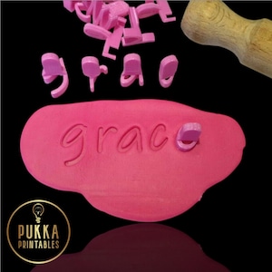 Sellos de letras y números imprimibles en 3D / Juego de estampadores de galletas de fondant / Herramientas para decorar pasteles STL / Descarga instantánea