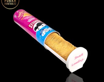 3D Druckbare Pringle Tube Snack Tray Deckel - Personalisierbarer Text (STL und 3MF Datei)