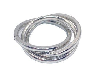 Silver Fidget Ring Interlocking Anti Anxiety Ring Size 5
