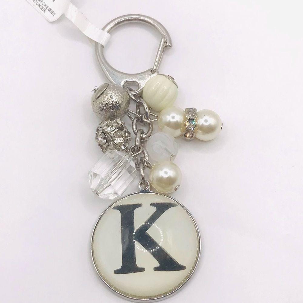Silver Chic Initial K Keychain Car Accessory