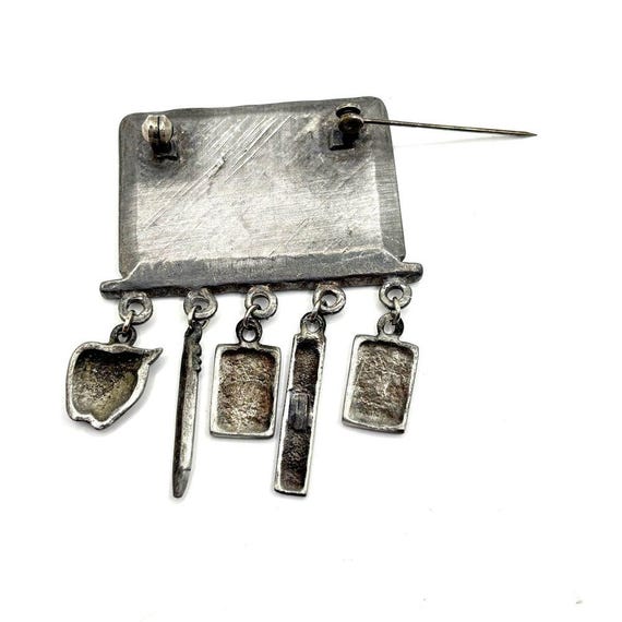 Silver Math Teacher Brooch with Charms View 5