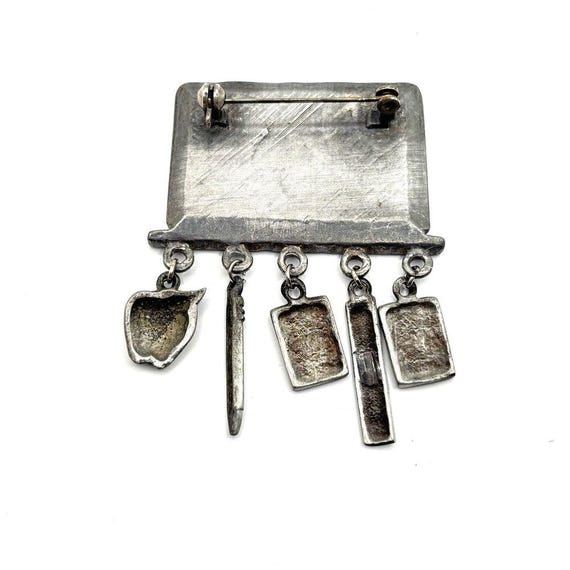 Silver Math Teacher Brooch with Charms View 4