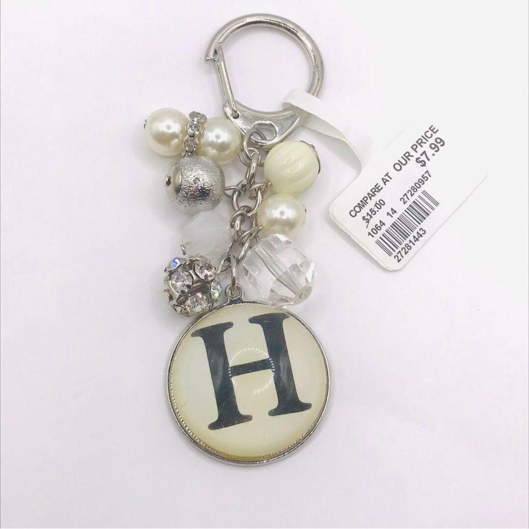 Silver Chic Initial H Keychain - Etsy