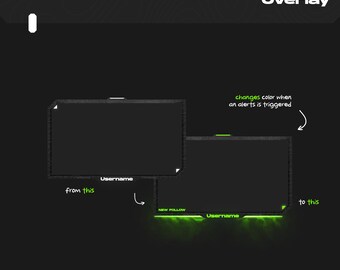 Reactive Webcam Overlay Animated Neon Wave | Alert Responsive Twitch Overlay Follow Sub Tip | Custom Name StreamElements