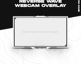 White Wave Webcam Overlay Reverse Animated Minimal | Twitch Webcam Border Neon Clean | Custom Name OBS StreamElements
