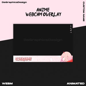 Animated Anime Girl Webcam Overlay | Custom Name | Animated | Anime | Pink | OBS | StreamElements
