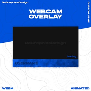 Animated Webcam Overlay | Blue | For Twitch - Youtube | Custom Name | OBS | StreamElements