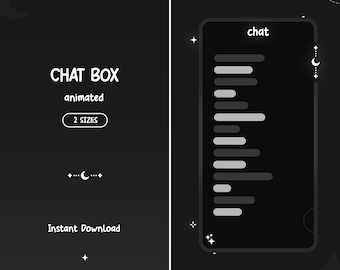 Moon Chat Box Animated | 2 Sizes | for Twitch, YouTube | Just Chatting | Gradient | Instant Download | OBS | StreamElements