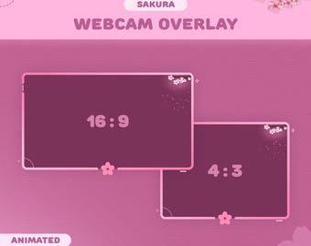 Sakura Webcam Overlays Pink | 2 Cute Border for Twitch, YouTube | Pink | Instant Download | OBS | StreamElements