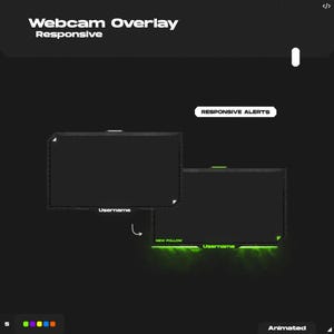 Sobreposição de Webcam Reativa com Onda Neon Animada | Alerta de Sobreposição Responsiva para Twitch | Dica de Inscrição | Nome Personalizado StreamElements