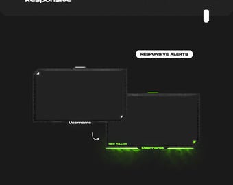 Reactive Webcam Overlay Animated Neon Wave | Alert Responsive Twitch Overlay Follow Sub Tip | Custom Name StreamElements