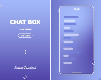 Gradient Chat Box Animated | 2 Sizes | for Twitch, YouTube | Just Chatting | Gradient | Instant Download | OBS | StreamElements
