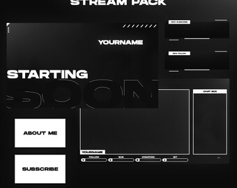 Animated Minimal Stream Pack | Screens | Transition | Minimal | Webcam Overlay | Panels | Alerts | Custom Name | OBS | StreamElements