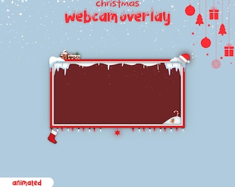 Animated XMAS Webcam Overlay | Red | For Twitch - Youtube | Christmas | Webcam Overlay | Instant Download | OBS | StreamElements