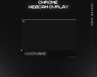 Chrome Y2K Webcam Overlay | Animated Twitch Webcam Frame | Minimal Black Border | OBS StreamElements