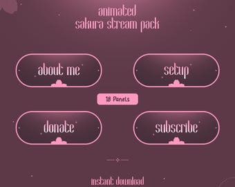 Sakura Panels | Twitch Panels Pack | 18 Panels | Pink | Sakura | Cute Panels | Instant Download