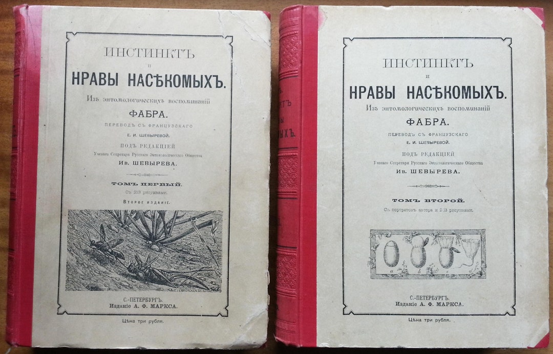 Instinct Insects Fabre. Instinct and Customs of Insects. in 2 Volumes. 1905-1906. - Etsy