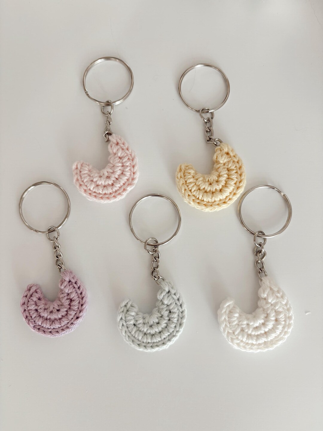 Handmade Crochet Moon Keychain - Etsy