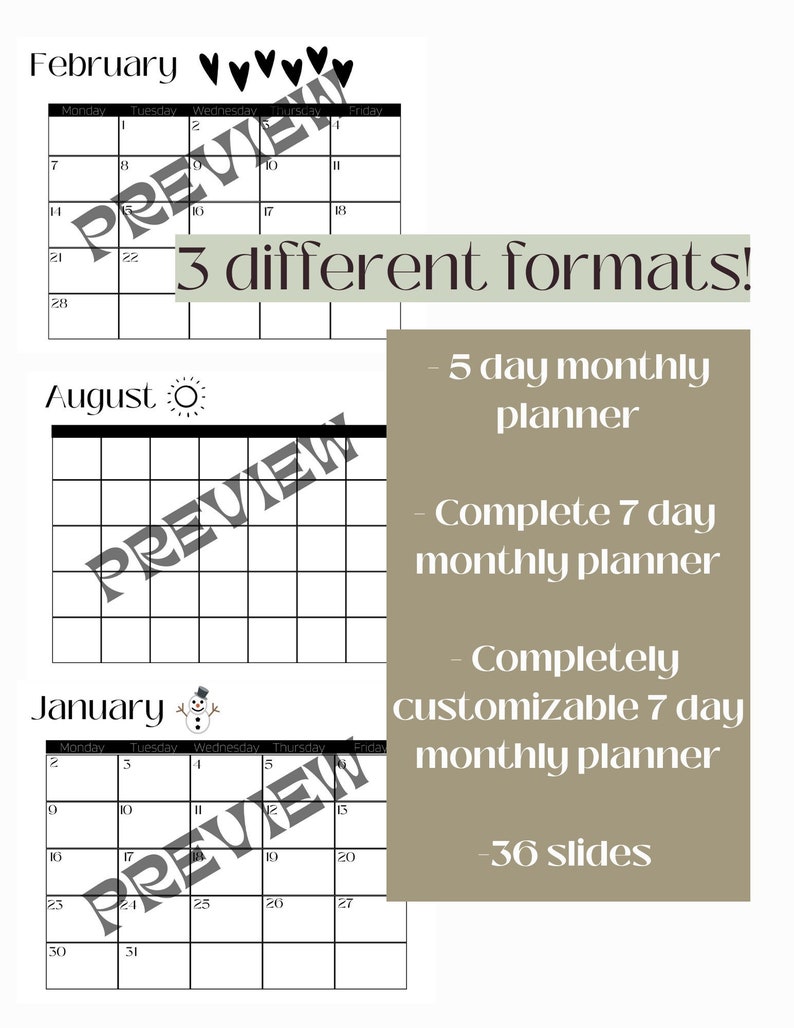 12 Month School Year Calendar 2022-2023 - Etsy