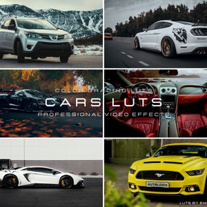 20 Car LUTs for Color Grading Video and Photo for Mobile and Desktop / For Other Video Editing Apps