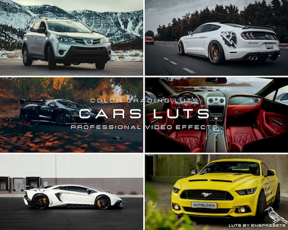 20 Car LUTs for Color Grading Video and Photo for Mobile and Desktop / For Other Video Editing Apps