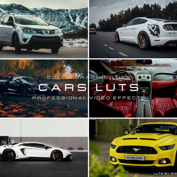 20 Car LUTs for Color Grading Video and Photo for Mobile and Desktop / Adobe After Effects / Premiere Pro / Photoshop / Final Cut / Auto