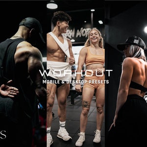 10 gotowych ustawień treningowych / Mobilne i stacjonarne / Instagram / Bloger / Czarne tony / Siłownia / Kulturysta / Fitness / Sportowiec