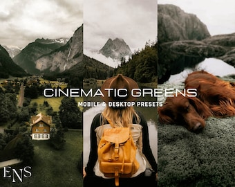 10 Cinematic Greens Presets / Mobile & Desktop / Adventure / Blogger / Moody Greeny / Blogger / Travel Presets