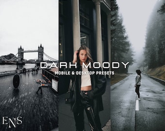 10 Dark Moody Lightroom Presets / Mobile & Desktop / Instagram / Blogger / Black Tones / Moody / Vsco / Dark Tones / Noir / Dark Skin