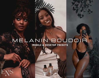10 Melanin Boudoir Lightroom Presets / Mobile & Desktop / Instagram / Blogger / Black Tones / Moody / Vsco / Dark Tones / Model / Fashion