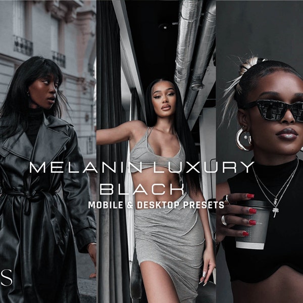 10 Melanin Luxury Black Lightroom Presets / Mobile & Desktop / Instagram / Noir / Black Tones / Moody / Vsco / Dark Tones / Street / Fashion