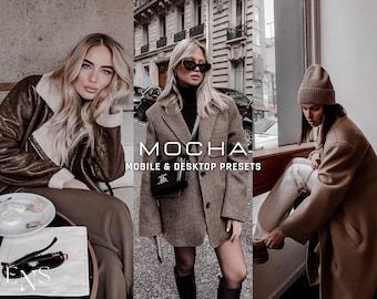 10 mokka Lightroom presets / mobiel & desktop / Instagram / Blogger / bruin / humeurig / Vsco / koffie / straat / mode / café / chocolade