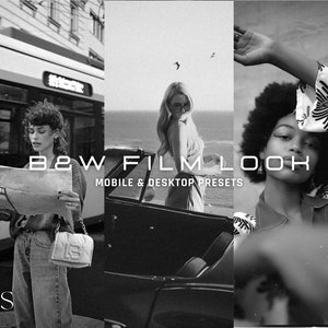 10 BW Film Look  Presets / Mobile & Desktop Filter / Blogger / Black Tones / Moody / Monochrome / Black and White