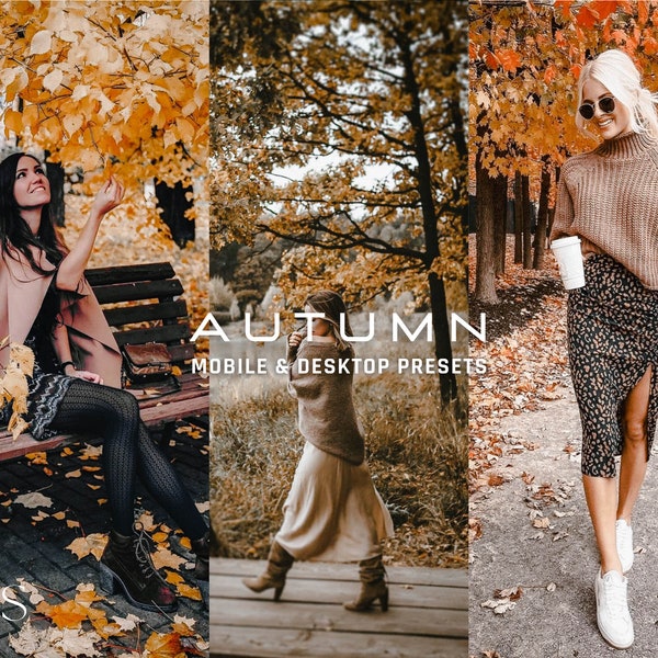10 Autumn Lightroom Presets / Mobile & Desktop / Instagram / Blogger / Dark Yellow Tones  / Moody / Vsco / Fall Decor / Forest / Fashion