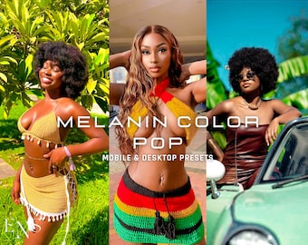 10 Melanin Color Pop Presets / Mobile & Desktop Filter / Blogger / Photography / Vacation / Vibrant / Black Women