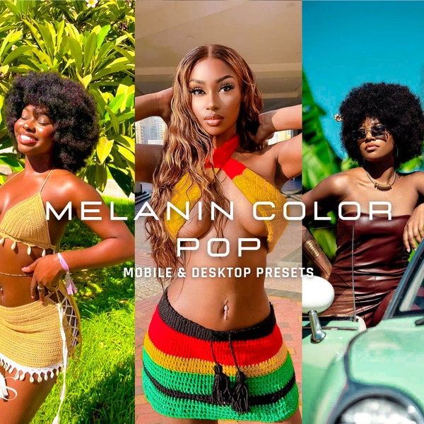 10 Melanin Color Pop Lightroom Presets / Mobile & Desktop / Instragram / Blogger / Photography / Vsco / Vacation / Vibrant / Black Women