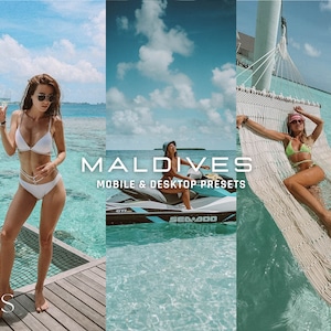 10 Maldives Presets / Mobile & Desktop / Holiday / Blogger / Ocean Blue / Travel / Summer / Beach / Bikini / Hawaii